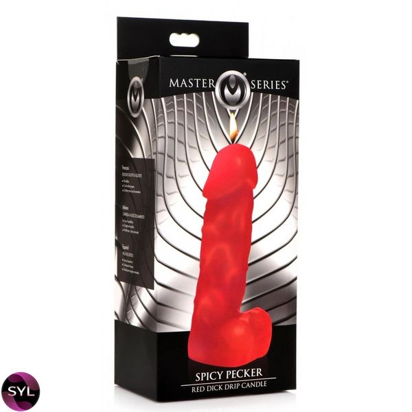Низкотемпературная свеча пенис Master Series, красная MS46918 фото