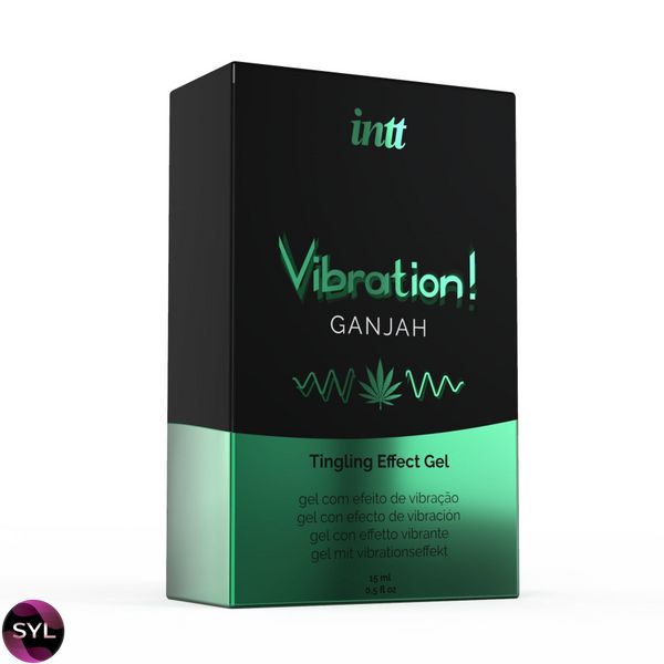 Жидкий вибратор Intt Vibration Ganjah (15 мл), густой гель, необычный вкус, действует до 30 минут SO3347 фото