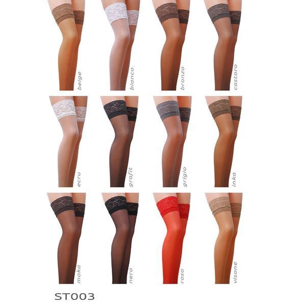 stockings on openwork silicone elastic band Passion ST003 grafit, Graphite, 3/4