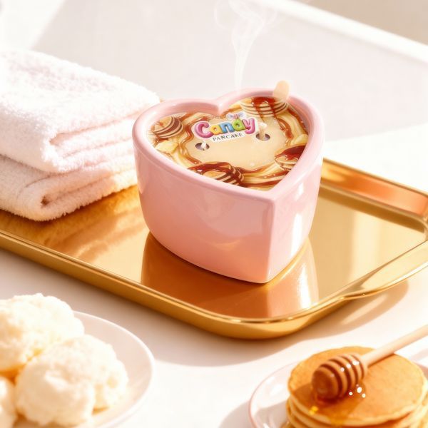 Świeca do masażu w kształcie serca Candy Pancake, 70 ml