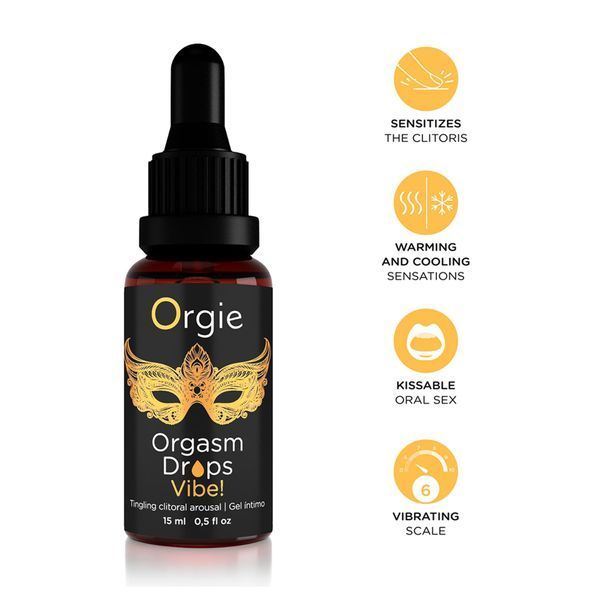 Krople łechtaczkowe z wibracjami Orgie ORGASM DROPS VIBE, 15 ml