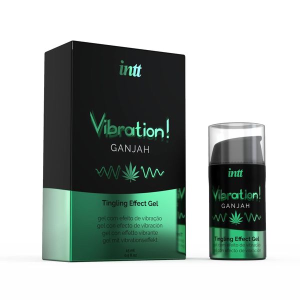 Wibrator w płynie Intt Vibration Ganjah (15 ml), gęsty żel, niezwykły smak, utrzymuje się do 30 minut