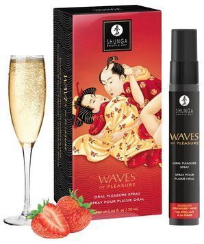 Shunga Waves of Pleasure Strawberry Sparkling Wine Salivation Spray