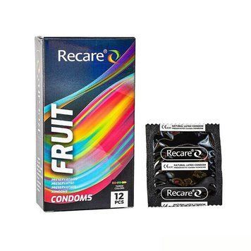 Презервативи Holographic Recare Fruit Flavour Condoms 12 шт, аромати: м'ята, банан, полуниця SX3339 SafeYourLove