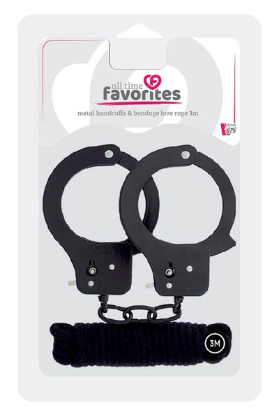 Набір BONDX METAL CUFFS & LOVE ROPE SET, BLACK DT20870 SafeYourLove