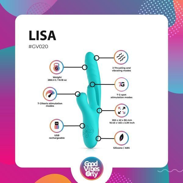 Вібратор-кролик Good Vibes Only - Lisa Thrusting Rabbit Vibrator with G-Spot Stimulator SX3066 SafeYourLove