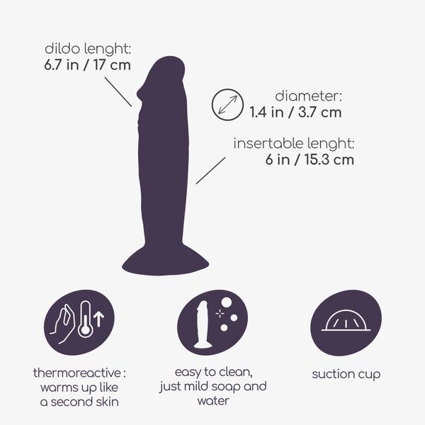 Realistyczny dildo CRUSHIOUS Ollie z przyssawką, 17 x 3,7 cm