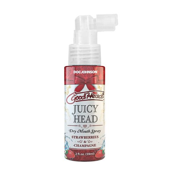 Spray nawilżający do jamy ustnej Doc Johnson GoodHead - Juicy Head - Truskawki i Szampan 59 ml