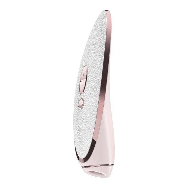 Люксовий вакуумний стимулятор Satisfyer Luxury Pret-a-Porter White з шкіряною вставкою SO2467 SafeYourLove