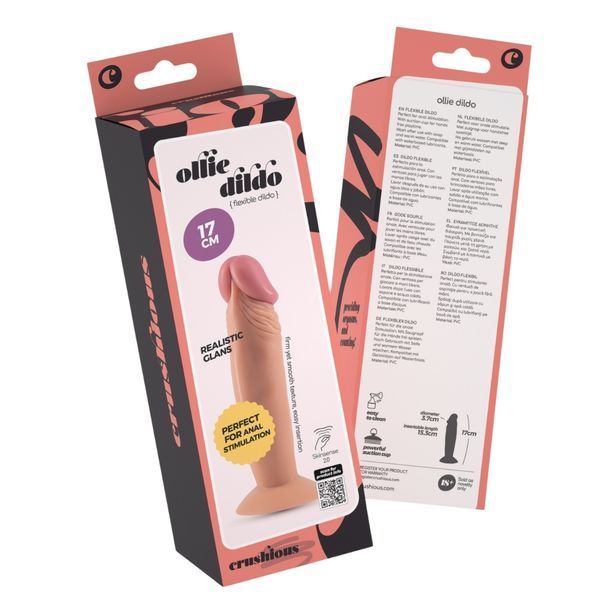 Realistyczny dildo CRUSHIOUS Ollie z przyssawką, 17 x 3,7 cm