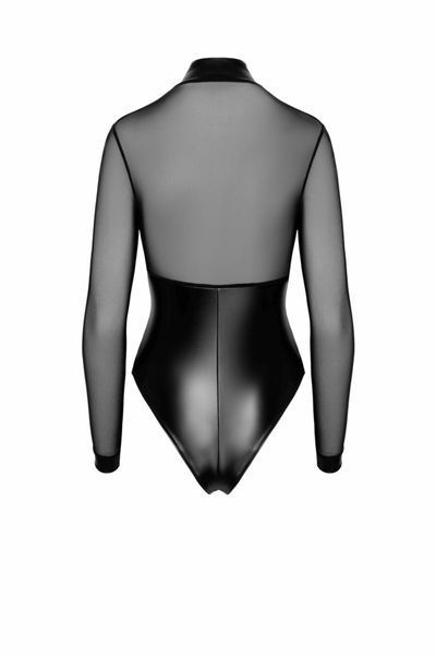 Боди Noir Handmade F321 Edge wetlook and mesh body with rings - XL SX0360 фото