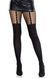 Leg Avenue Garter Illusion Tights with Net Detail One, Black