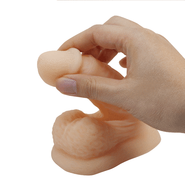 Dildo prosthesis PRETTY LOVE realistic, elastic, light beige, 13 cm
