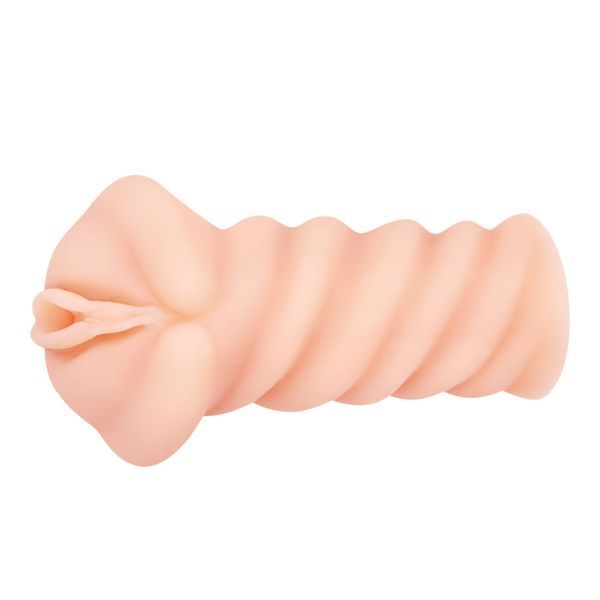 Beige realistic vagina masturbator beige, 14 x 7 cm