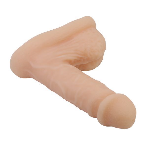 Dildo prosthesis PRETTY LOVE realistic, elastic, light beige, 13 cm