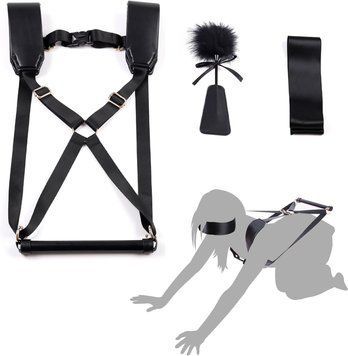 BDSM set LOCKINK YEAHWOW Black Doggy Style Saddle set