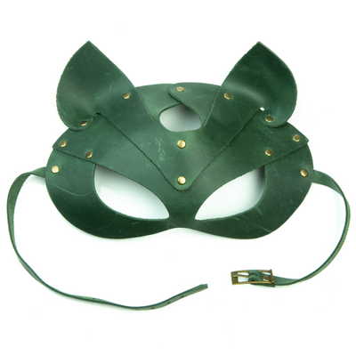 Преміум маска кішечки LOVECRAFT, натуральна шкіра, зелена, подарункова упаковка SO3313 SafeYourLove
