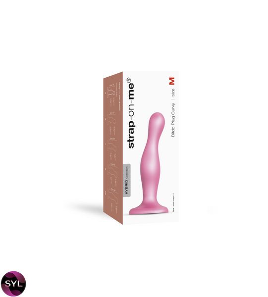 Насадка для страпона Strap-On-Me Dildo Plug Curvy Rose Dragee Metallic M SO7820 SafeYourLove