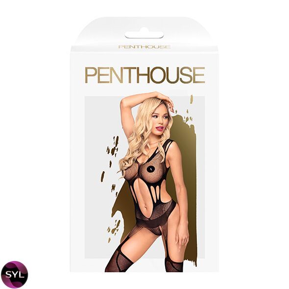 Бодістокінг із сюрреалістичним дизайном Penthouse - Wild virus black S/L SO4400 SafeYourLove