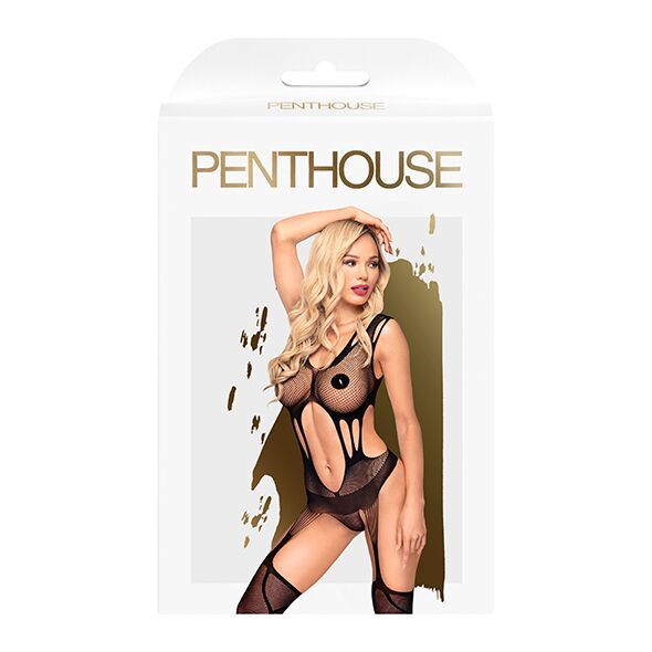 Бодистокинг с сюрреалистичным дизайном Penthouse - Wild virus black SO4400 фото