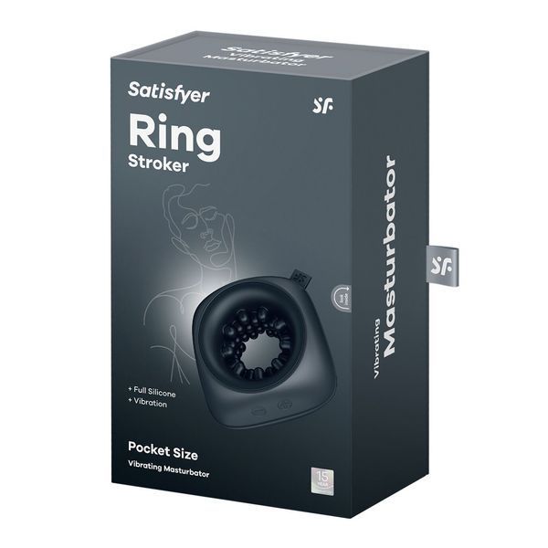 Satisfyer Ring Stroker Masturbator, 12 vibration modes, universal, compact
