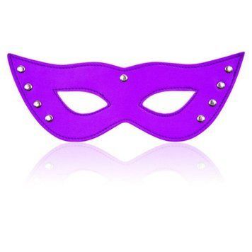 Mask with rivets made of leatherette DS Fetish EYE MASK purple