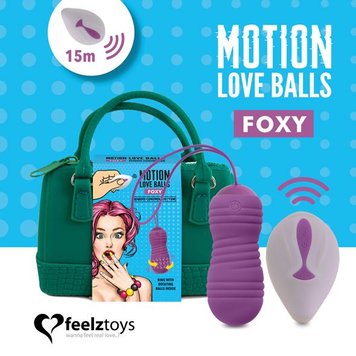 Вагінальні кульки з перловим масажем FeelzToys Motion Love Balls Foxy з пультом дистанційного керува SO3854 SafeYourLove