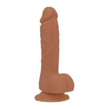Фаллоимитатор ADDICTION Steven 7.5" Silicone Dong Caramel, виброшар в подарок SX3155 фото
