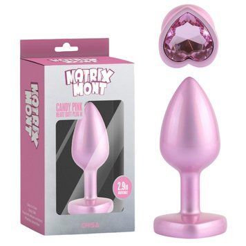 R&oacute;żowy korek analny CHISA MATRIX MONT z masą perłową i r&oacute;żowym kamieniem w kształcie serca, Pink