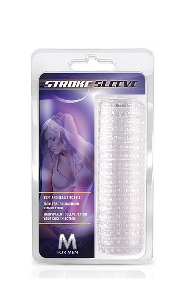 Мастурбатор M FOR MEN STROKE Sleeve CLEAR, Clear, 13.5см - 5.3дюйм. T330454 SafeYourLove