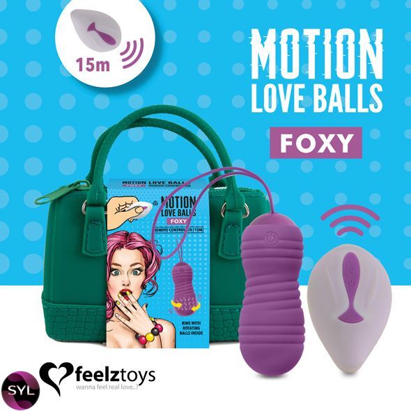 Вагінальні кульки з перловим масажем FeelzToys Motion Love Balls Foxy з пультом дистанційного керува SO3854 SafeYourLove