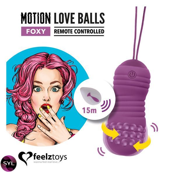 Вагинальные шарики с жемчужным массажем FeelzToys Motion Love Balls Foxy с пультом ДУ, 7 режимов SO3854 фото