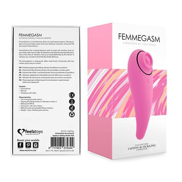 Пульсатор для клітора плюс вібратор FeelzToys - FemmeGasm Tapping & Tickling Vibrator SO4579 SafeYourLove