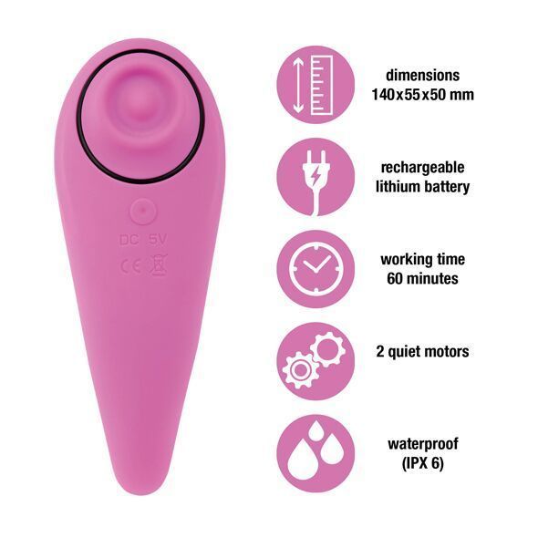 Пульсатор для клітора плюс вібратор FeelzToys - FemmeGasm Tapping & Tickling Vibrator SO4579 SafeYourLove