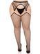 Чулки Leg Avenue Stokings with O-ring Attached Garter Belt, 1X/2X, в сетку, имитация пояса SX1062 фото 1