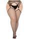 Чулки Leg Avenue Stokings with O-ring Attached Garter Belt, 1X/2X, в сетку, имитация пояса SX1062 фото 3