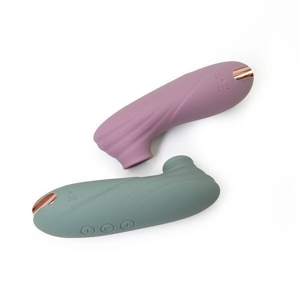 Sweet Em Clitoral Vibrator with Vacuum, Gray-Blue, 11 cm