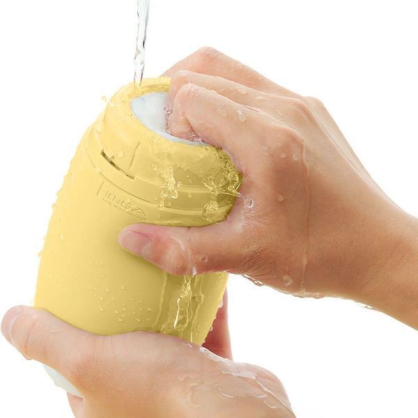 Masturbator TENGA PUFFY Custard, ultramiękki materiał, wielokrotnego użytku, z otworem przelotowym