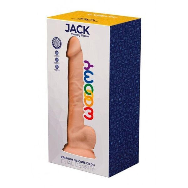 Силіконовий фалоімітатор Wooomy Jack, термореактивний, з присоскою, довжина 23,1 см, діаметр 4,8 см SO7398 SafeYourLove