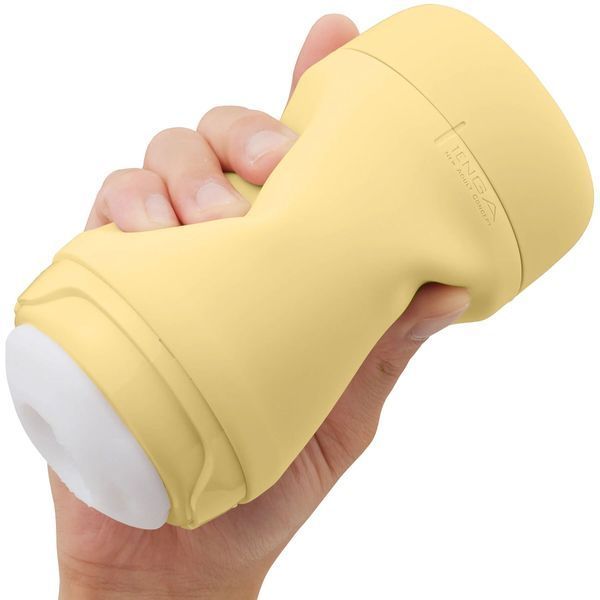 Masturbator TENGA PUFFY Custard, ultramiękki materiał, wielokrotnego użytku, z otworem przelotowym