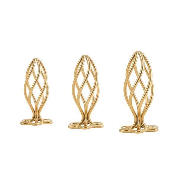 Anal plug LOCKINK SEVANDA Hollow Spiral Golden Metal Anal Plug - S size
