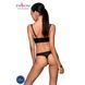 Komplet ze sk&oacute;ry ekologicznej z oczkami i ramiączkami Malwia Bikini &mdash; Passion, biustonosz i majtki, rozmiar S/M