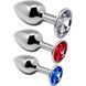 Set of 3 Alive metal anal plugs with stones of different colors