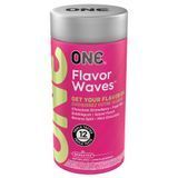 Ароматизовані презервативи ONE FlavorWaves, 12 шт, 6 ароматів, 6 кольорів, подарункове паковання-тубус SX0794 фото Safeyourlove