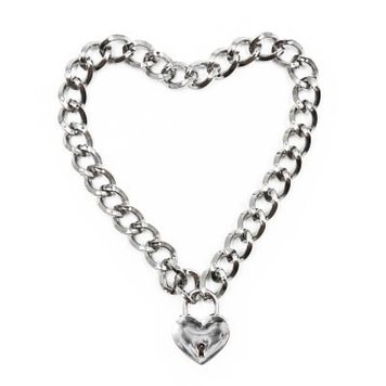 Нашийник з металевого ланцюга із замком у вигляді серця DS Fetish, сріблястий 261200126 SafeYourLove