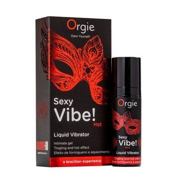 Orgie Sexy Vibe liquid vibrator! Hot, 15 ml, warming, very powerful, with strawberry flavor
