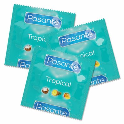 Презервативы со вкусом тропических фруктов Pasante Tropical UCIU001122 фото