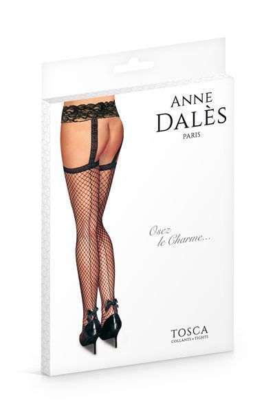 Чулки с поясом Anne De Ales TOSCA, средняя сеточка, сзади стрелки, кружевной пояс, размер T3 SO1923 фото
