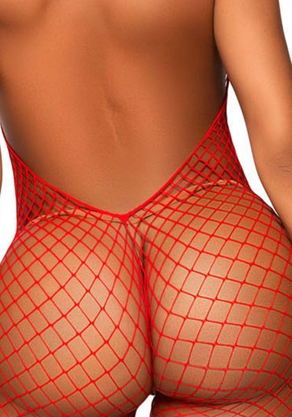 Бодистокинг Leg Avenue Racer neck bodystocking, цвет Red SO9158 фото