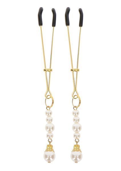 Зажимы на соски з бусинами Tweezers With Pearls Taboom TB17270 фото